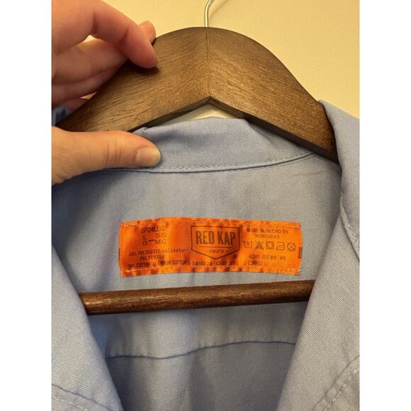 Red Kap Men's Industrial Work Shirt, blue Regular Fit, Short Sleeve - Picture 7 of 8